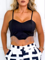 Blusa estilo Crop Top con Flecos