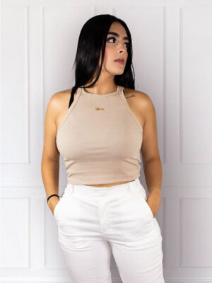 Blusa Estilo Crop Top Herraje Dorado Queen