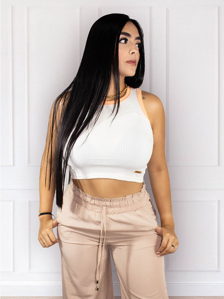 Blusa Estilo Crop Top Silueta Corta